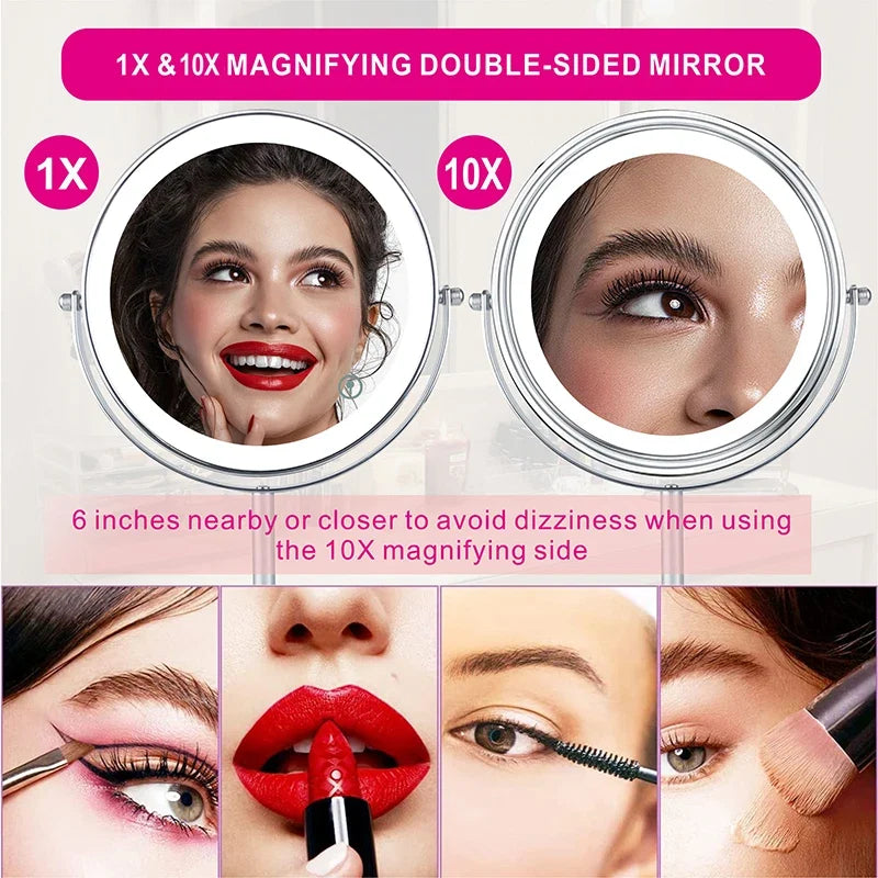 Magnifying LED Makeup Mirror